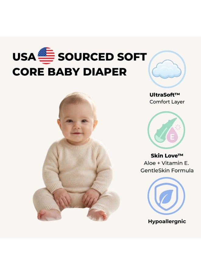 Raha Baby Premium Diaper Pants | Ultra Soft Rash Free Diaper with 12 Hour Leak Protection Aloe Vitamin E for Sensitive Skin Baby Diapers Pants Disposable Diaper Pants for Boys Girls Infant UAE (Size 4) - Image 4
